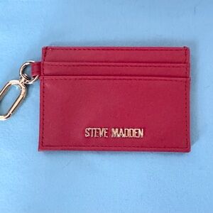 NWOT Steve Madden red cardholder w/clip